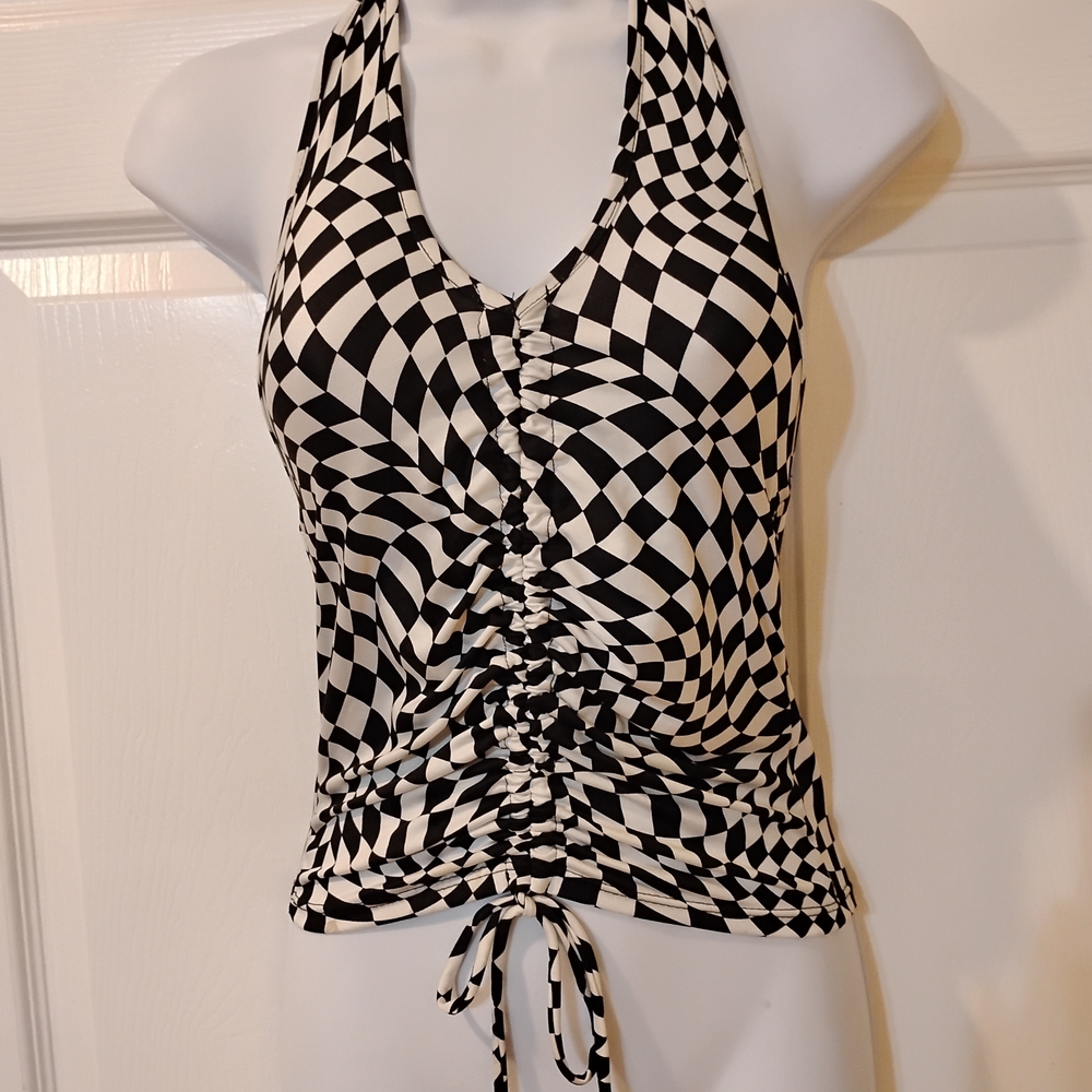 Black and White Halter Top